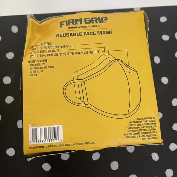 lot of 2x : Firm Grip Face Masks Reusable Breathable Washable, One Size, 16 PACK - Picture 3 of 3